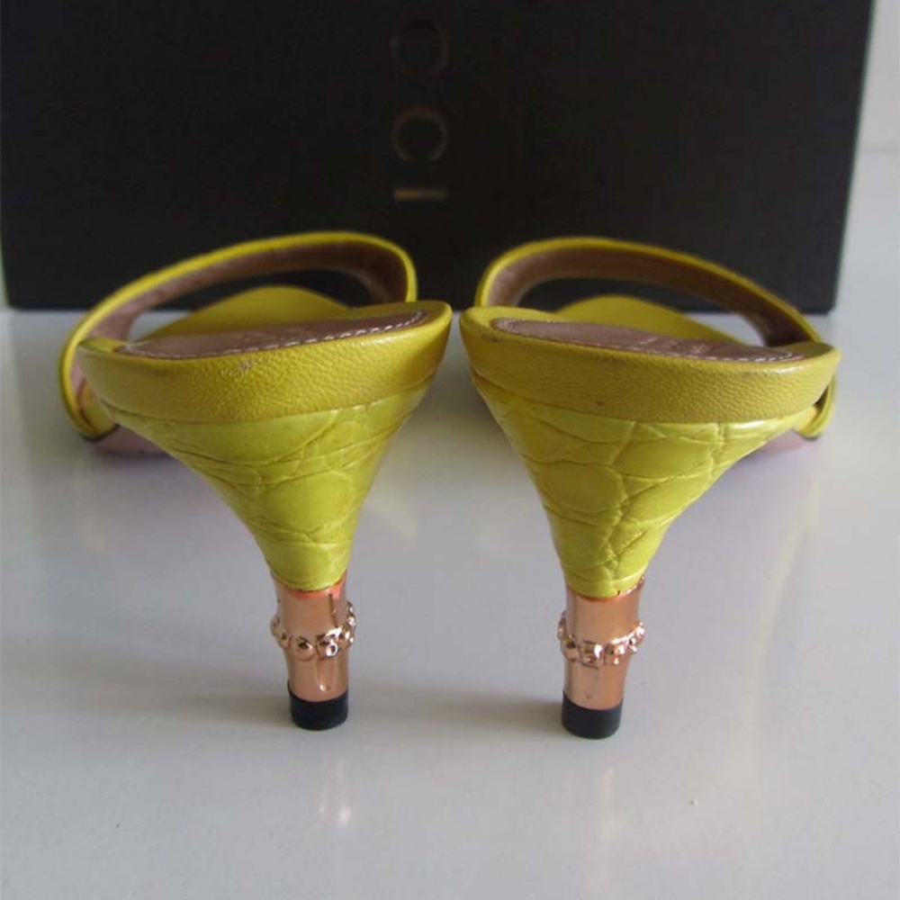 GUCCI Tom Ford alligator bamboo slide sandals 6 B - Picture 5 of 7
